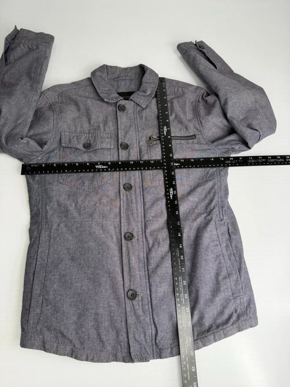 Banana Republic Jacket Men Small Zip Button Pocket Military Collar Work Party Go
